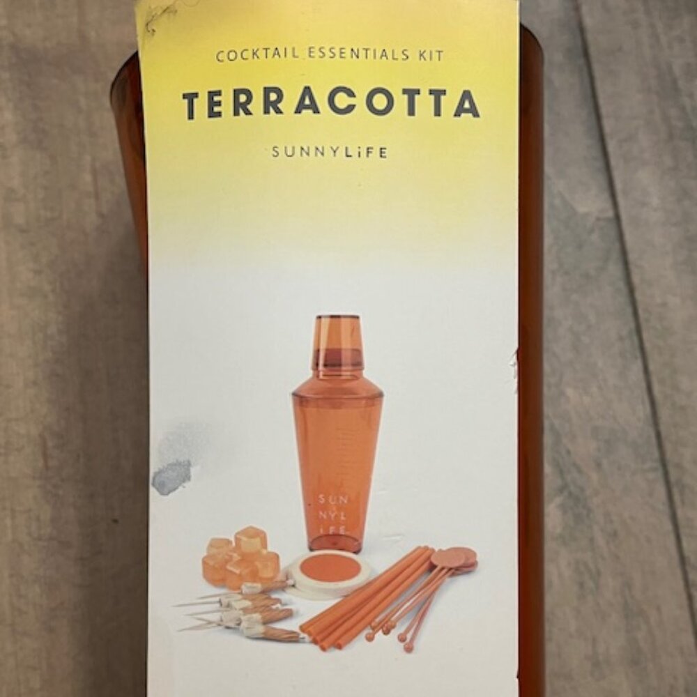 Terracotta Cocktail Essentials Kit, 20 oz. shaker, New / Unopened